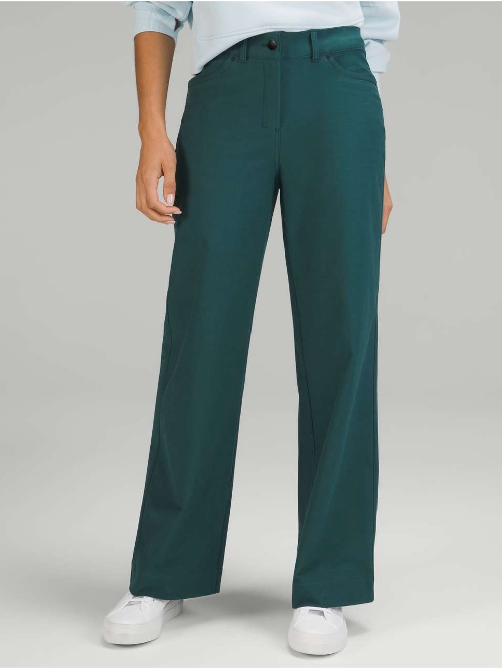 Lululemon City Sleek 5 Pocket Wide-Leg High-Rise Pant Dark Forest Green 24